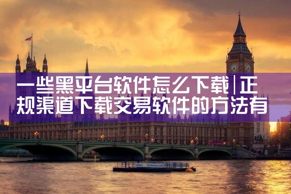 一些黑平台软件怎么下载