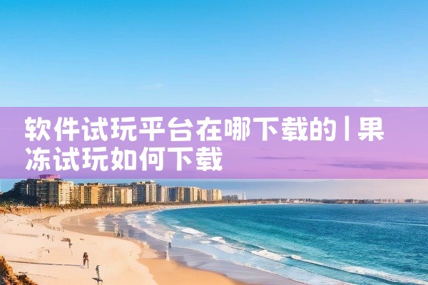 软件试玩平台在哪下载的